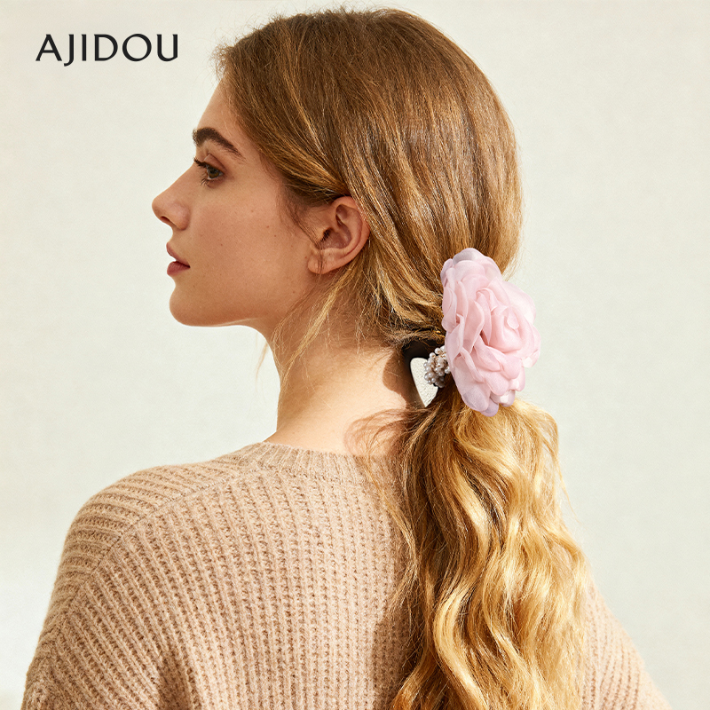 阿吉豆AJIDOU发饰花朵珍珠发圈