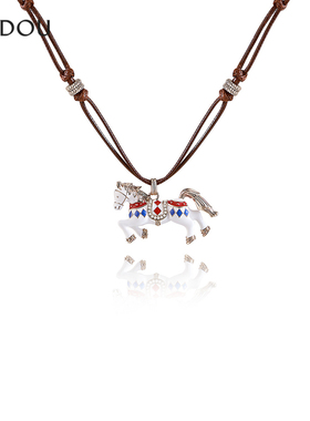 AJIDOU阿吉豆星旋木马系列童趣木马毛衣链项链