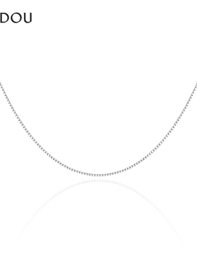 阿吉豆AJIDOU项链女款S925银简约百搭盒子链时尚锁骨链女士短颈链