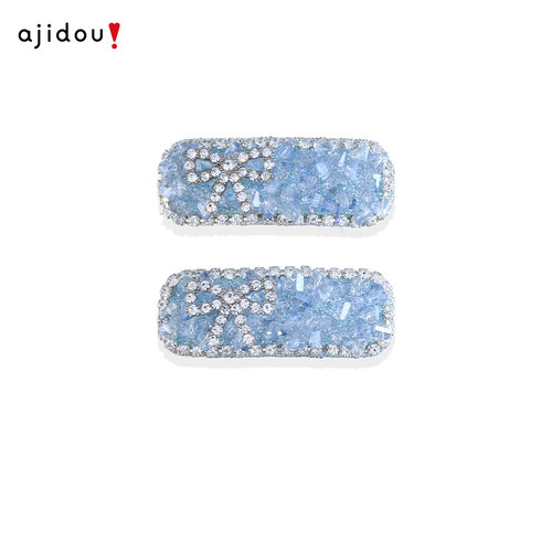阿吉豆AJIDOU发夹碎冰冰侧边夹薰衣草紫水晶鸭嘴夹前额刘海夹发饰