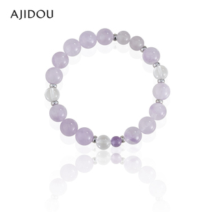 紫水晶串珠手链轻奢手环手串 阿吉豆AJIDOU手饰女时尚 商场同款