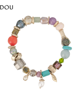 阿吉豆AJIDOU手链女休闲时尚小清多巴胺复古专柜同款串珠手串手环