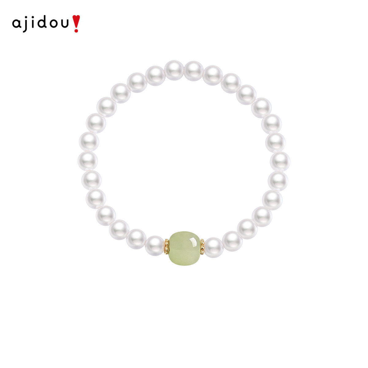 AJIDOU阿吉豆手饰女款和田玉珍珠手串日常百搭生日礼物手链饰品