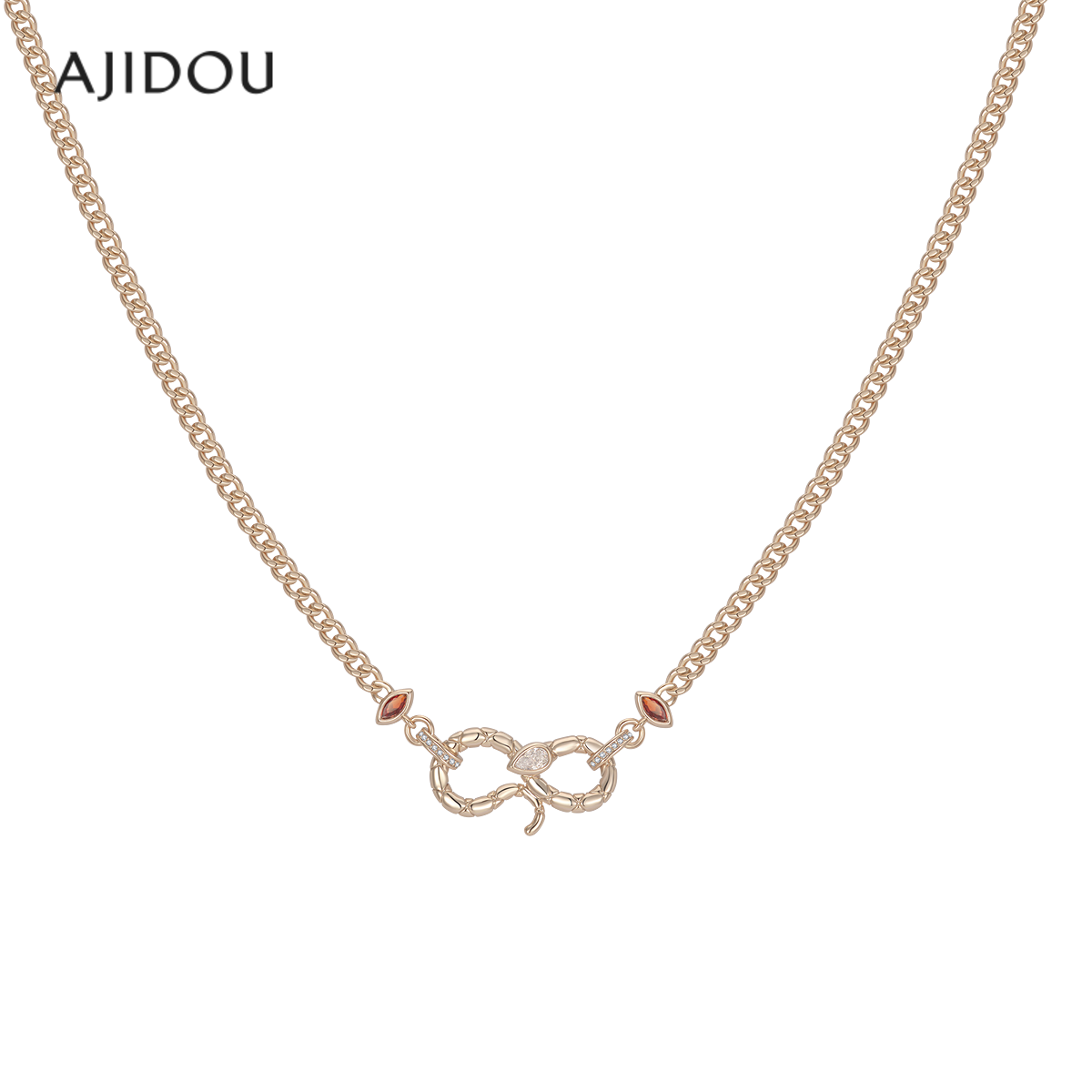 AJIDOU阿吉豆灵蛇传说系列时尚锁骨链女款项链毛衣链首饰饰品玛瑙