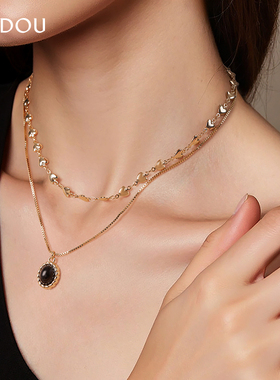 阿吉豆AJIDOU项链女款小众轻奢项链轻奢小众锁骨链高级感毛衣链