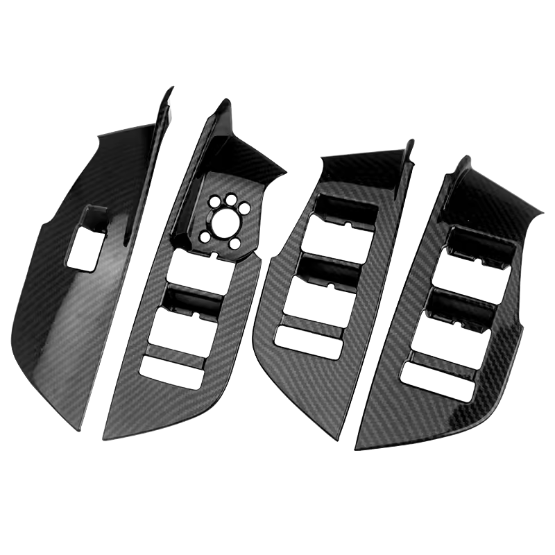 适用于奥迪A4L/Q5LA6LA3Q2LQ3A7L车门玻璃升降面板装饰贴碳纤改装