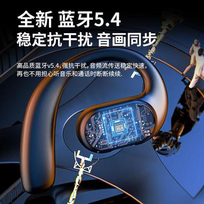 华强北单边挂耳式蓝牙耳机不入耳双喇叭无线运动耳机久戴不痛私模