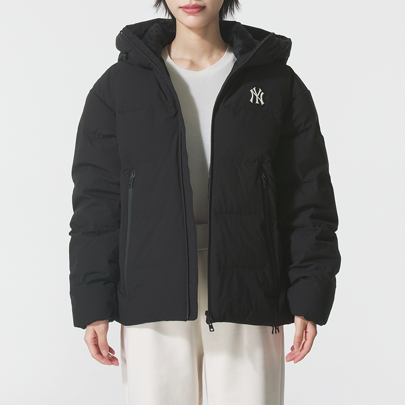 MLB官方男女同款短款连帽羽绒服2025秋冬新款情侣休闲装保暖外套