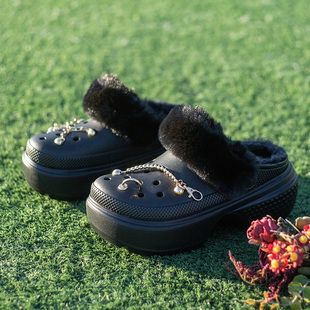 卡骆驰正品雪屋暖棉Clog洞洞鞋男鞋女鞋2026新款厚底保暖加绒拖鞋
