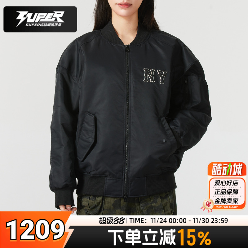 MLB官方夹克外套男装女装2025新款后背NY大标保暖休闲飞行员夹克