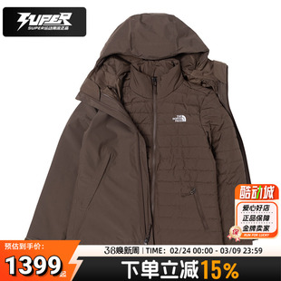 北面正品冲锋衣女夹棉三合一春季新款保暖棉内胆防风防水夹克外套