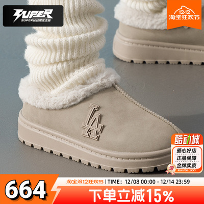 MLB官方正品男鞋女鞋加绒保暖棉鞋25秋季新款时尚潮流低帮休闲鞋