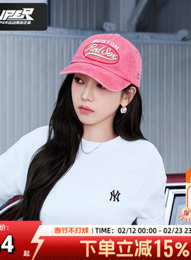 KARINA同款MLB牛仔棒球帽男女同款帽子刺绣大LOGO鸭舌帽3ACPV165N