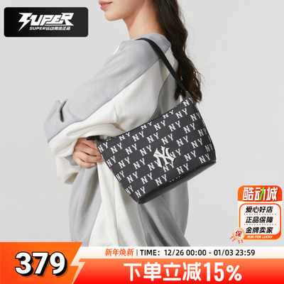 MLB官方正品手拎包男女同款休闲包 25秋季新款复古老花腋下单肩包