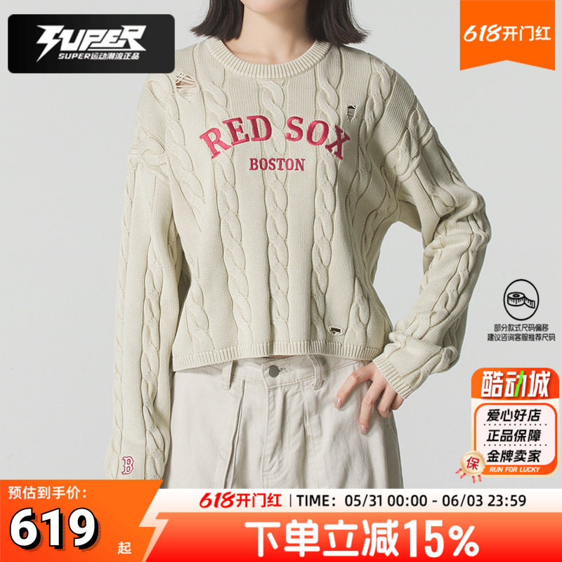 MLB官方正品卫衣女装2025秋季新款运动服时尚毛衫潮流打底套头衫