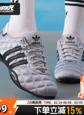阿迪达斯三叶草女鞋春季新款赛车鞋复古轻便薄底运动休闲鞋JS0284