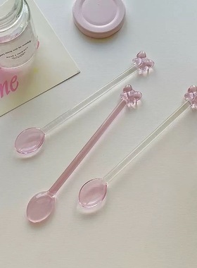 少女心蝴蝶结搅拌勺牛奶甜品勺子玻璃勺可爱长柄咖啡小清新汤匙