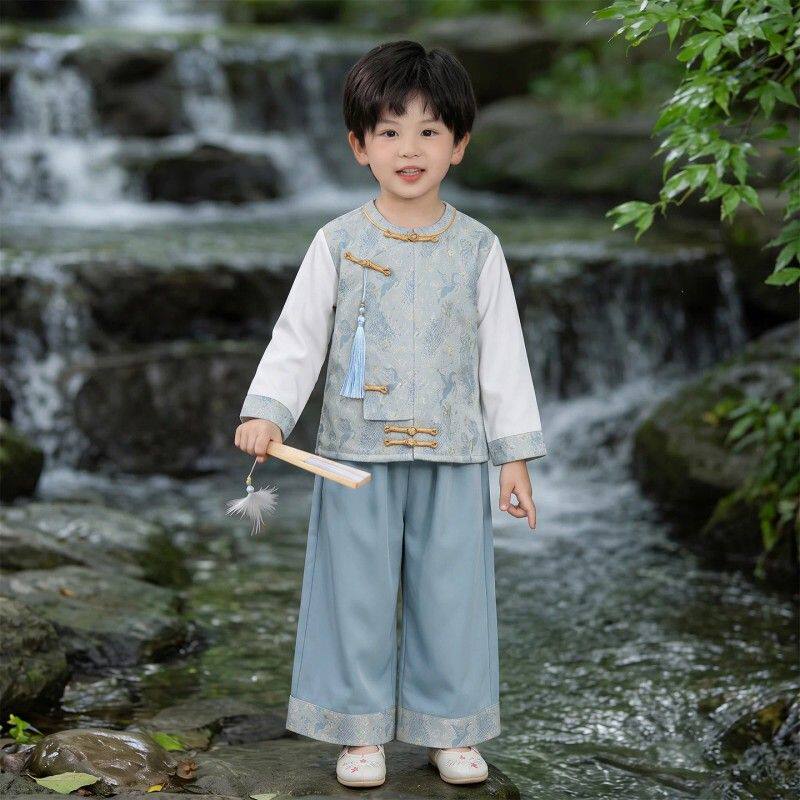 汉服男童套装儿童秋季中国风古装两件套小少爷新中式日常可穿唐装