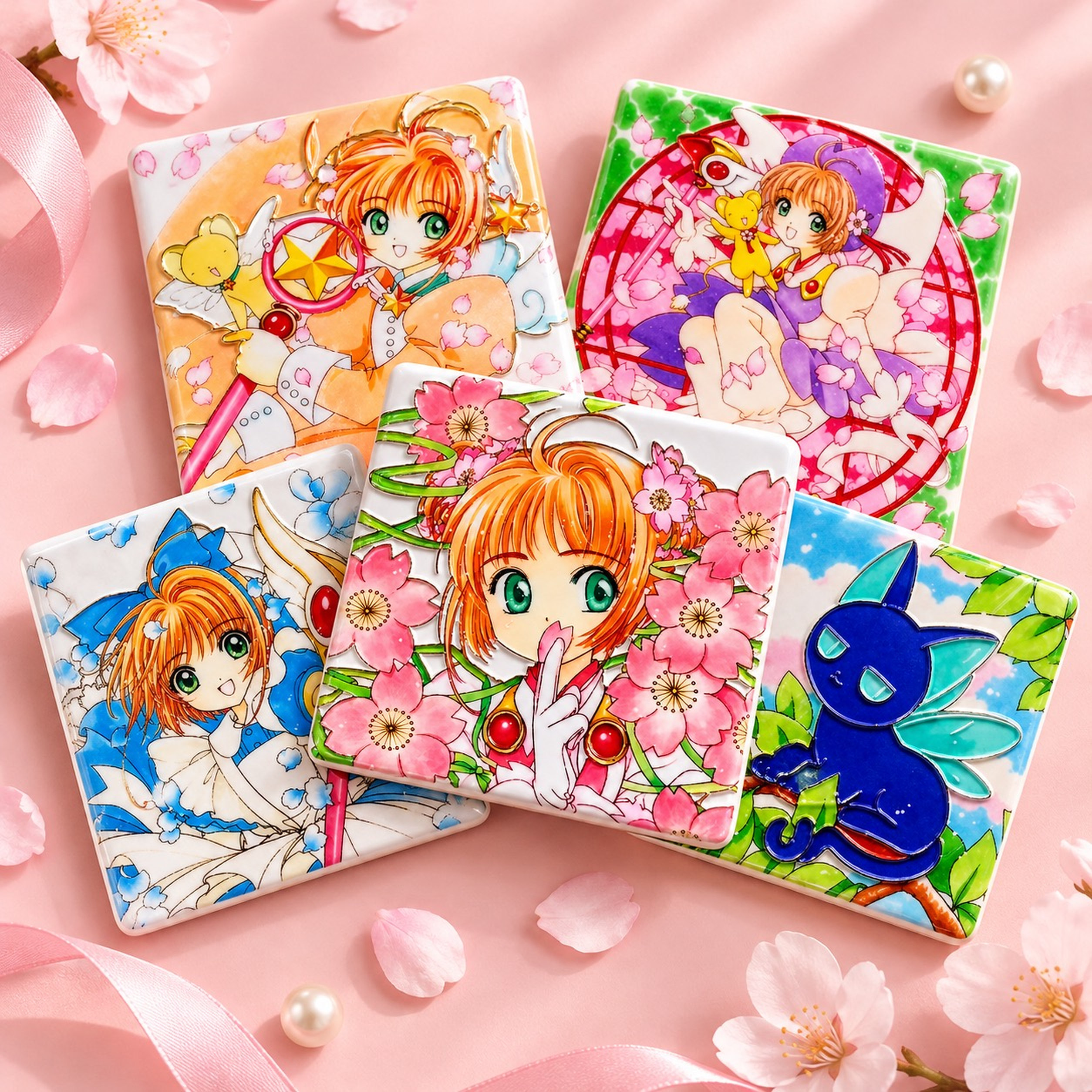 樱花魔法动漫陶瓷冰箱贴八款可选人物插画家居装饰创意小礼物