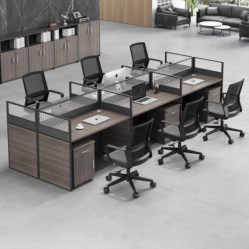 办公桌椅组合简约现代职员工位卡座二6四4人位办公室办公桌子