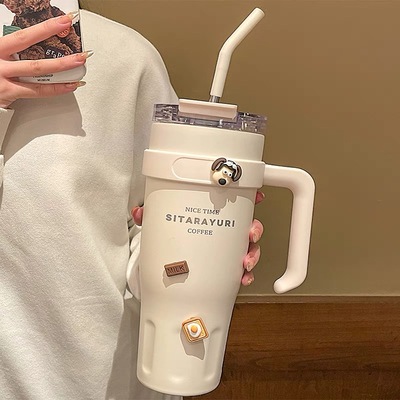 2025新款巨无霸保温杯女生吸管水杯高颜值大容量水壶保冷冰霸杯子