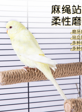 鹦鹉站杆玩具花椒木麻绳八哥站架虎皮站台啃咬解闷自嗨玩具磨爪棒