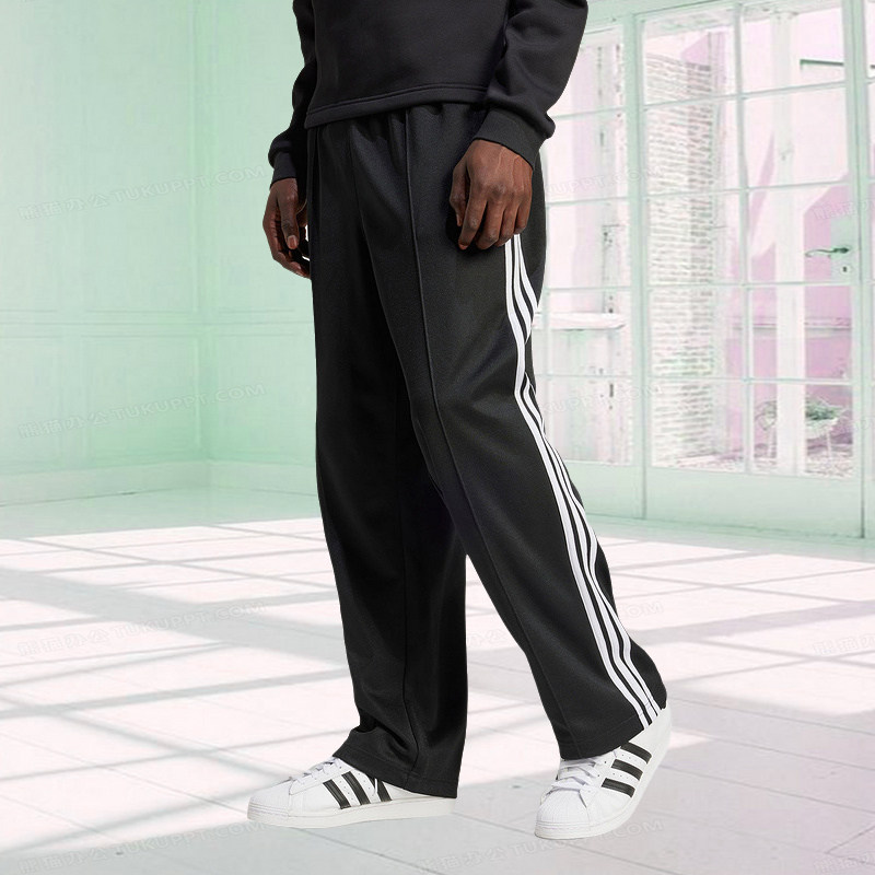 阿迪达斯三叶草男款裤子2024冬季新款针织宽松透气休闲长裤IZ4801