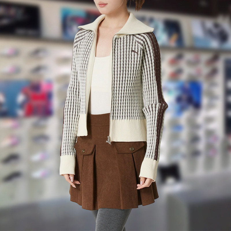 PUMA/彪马女外套2026春季新款舒适宽松运动休闲线绒夹克637439-87