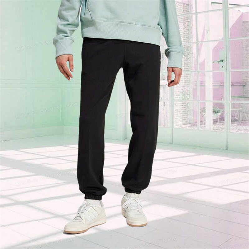 阿迪达斯三叶草男款裤子2024冬季新款针织运动休闲束脚长裤IY2245