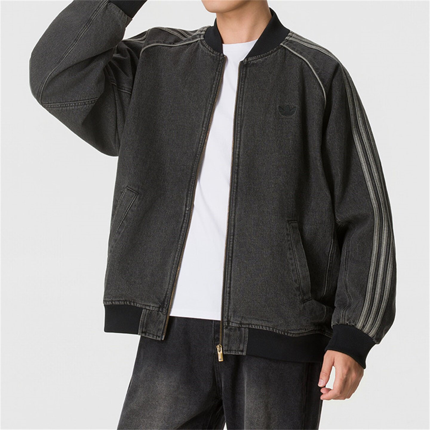 新款纯棉舒适宽松牛仔棒球服