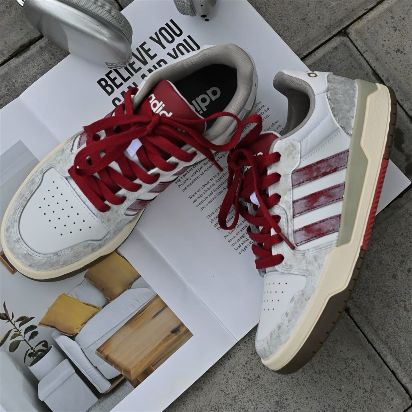 【球鞋定制】阿迪达斯Adidas ENTRAP 旧时光 男女款低帮潮流板鞋
