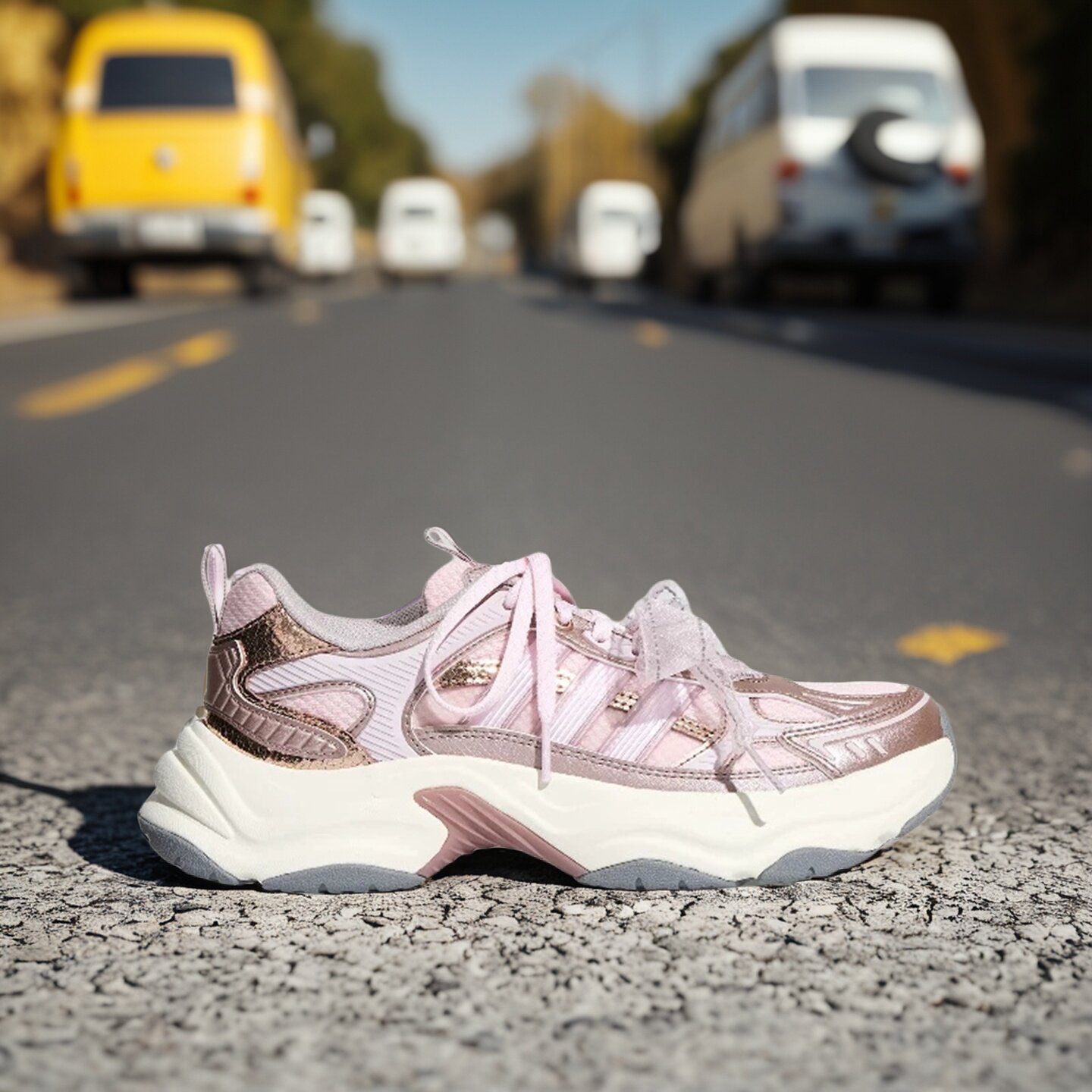 Adidas阿迪达斯男女款鞋子2026冬季新款舒适透气跑步老爹鞋LA6810