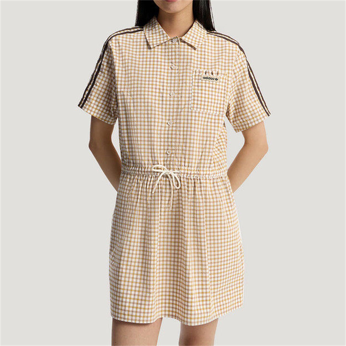 阿迪达斯三叶草女裙子2026夏季新款舒适宽松透气休闲连体裙KU9401