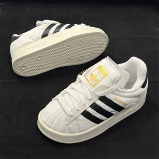 阿迪达斯三叶草男女鞋子2024冬季新款舒适保暖运动低帮棉鞋IE1435