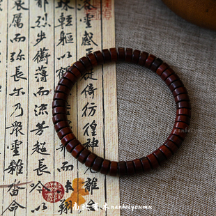 天然小叶紫檀药片手串手持念珠文玩饰品礼物单圈手链手串男女佛珠