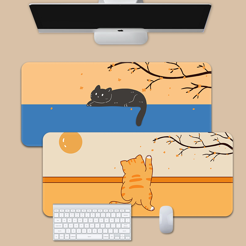 鼠标垫超大可爱猫咪笔记本电脑键盘垫学生写字书桌垫女生办公桌垫