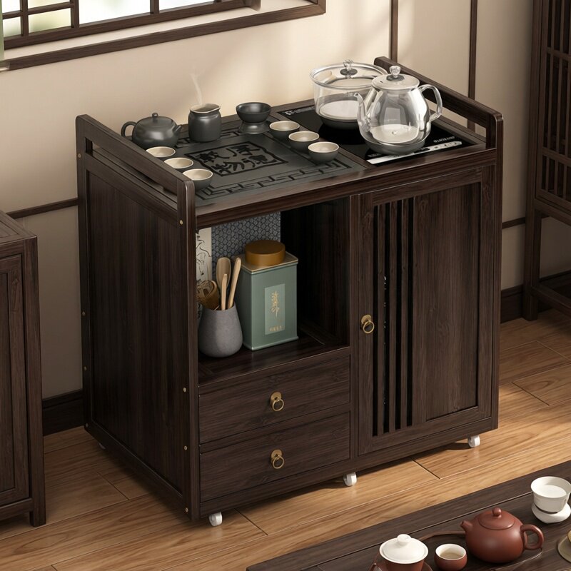 移动茶桌家用茶台茶车烧水壶一体图片
