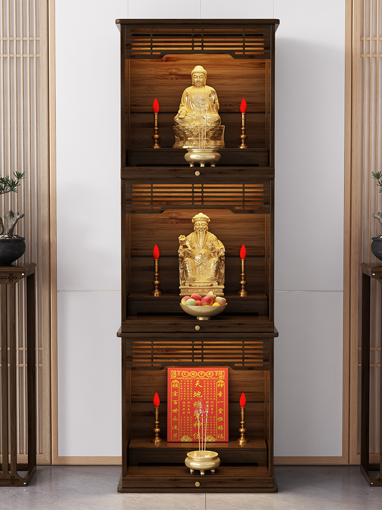 佛龛新中式立柜财神爷供桌香案台神龛供奉台非实木观音佛像供座台