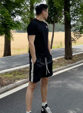 DLZ织带短裤美式高街型男新款重磅透气夏季休闲运动抽绳四分裤