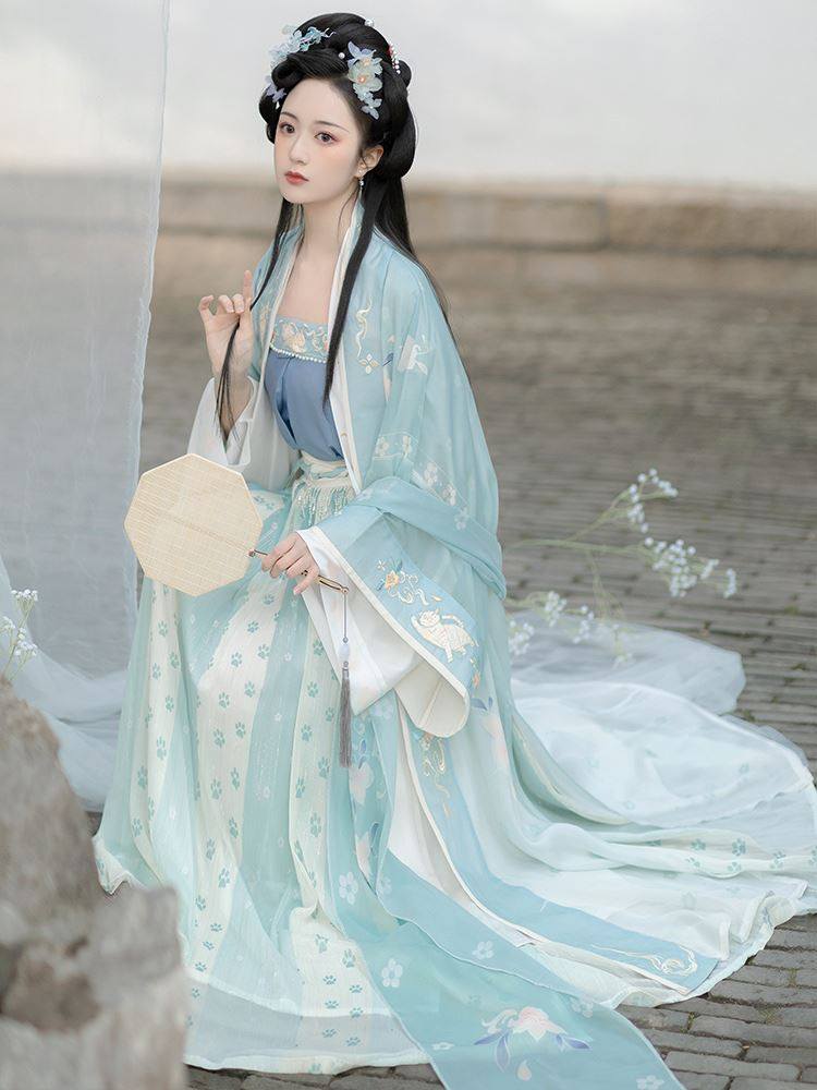 适合七夕穿的汉服女款夏季改良服装乞巧文化节织女宋制女生套装日