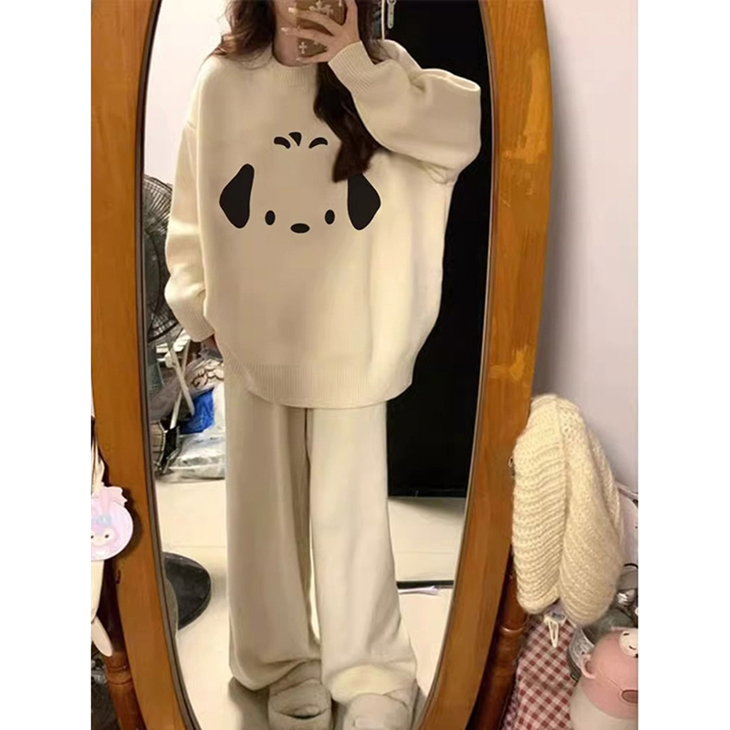 大码女装长袖上衣慵懒风针织衫