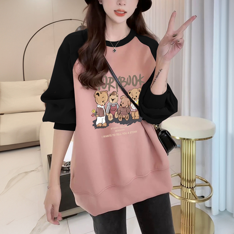 加绒大码女装宽松设计感上衣