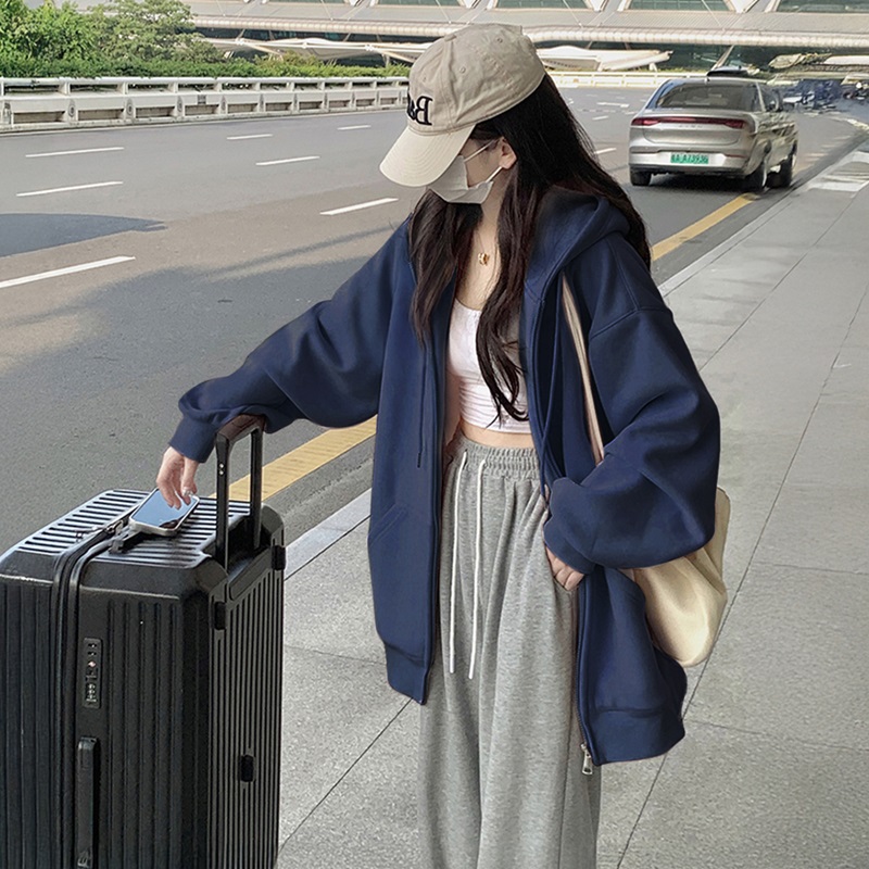 早秋蓝色卫衣2026新款