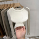 白色内搭打底衫 女秋冬磨毛t恤加绒加厚圆领莫代尔保暖长袖 上衣女