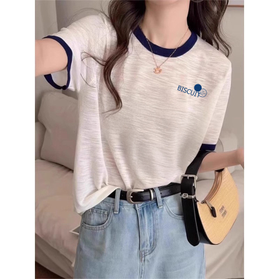 薄款雪花棉圆领t恤女款2025新款