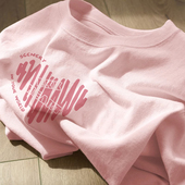 2026新款 胖mm显瘦上衣女夏款 t恤女圆领潮牌纯棉宽松大码 粉色短袖