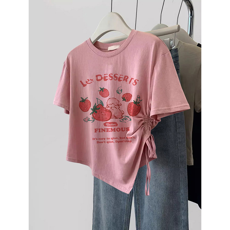 短袖t恤女夏季正肩修身短款上衣