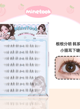 Mine Took/苾桃小猫耳下睫毛分段式毛流感细梗自然上镜根根分明