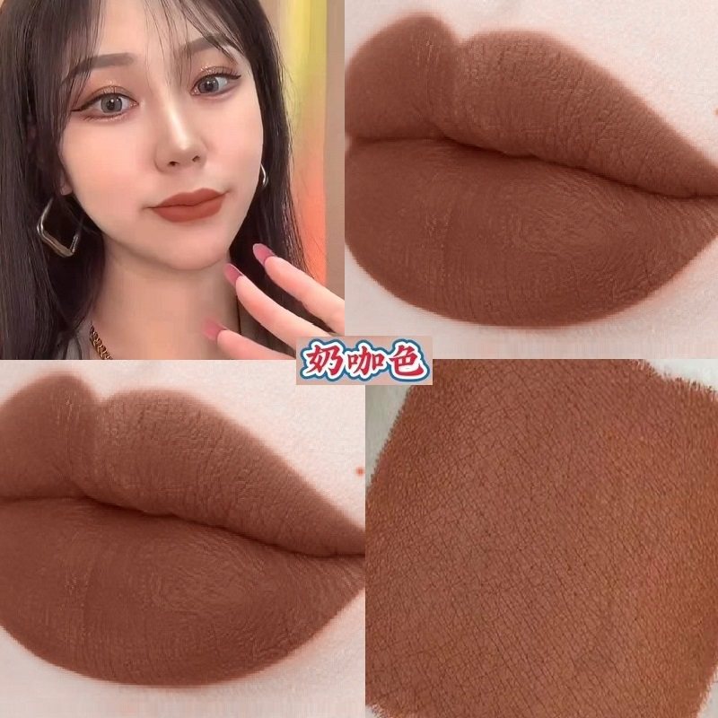 2025新款港风202奶咖色口红女学生全哑光201板栗色土色系防水不沾