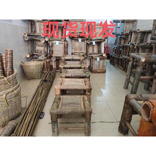 手工竹制竹凳子家用休闲工厂上班凳子竹板凳 复古风传统竹编老式